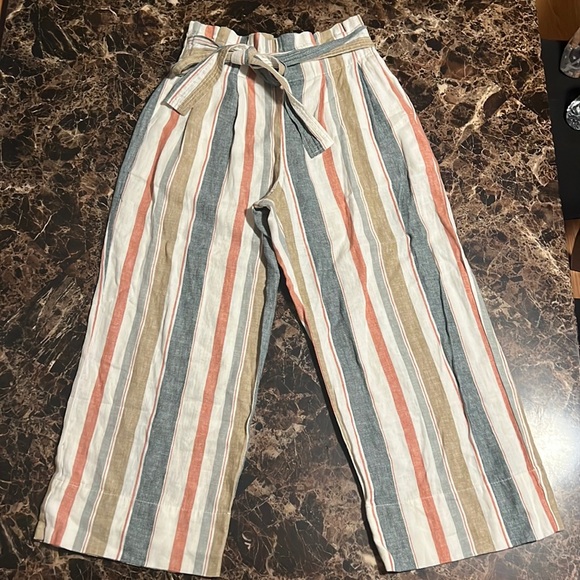 Madewell Pants - Madewell paper bag cover up stripe pants . Size small NWT